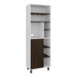 Pemberly Row Tall Coffee Station Sideboard with Cabinet in White
