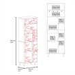 Pemberly Row Tall Coffee Station Sideboard with Cabinet in White