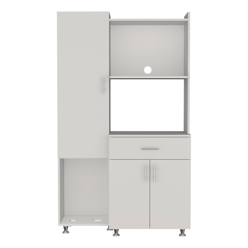 Pemberly Row Tall Pet Supply Storage Pantry Cabinet in White