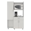 Pemberly Row Tall Pet Supply Storage Pantry Cabinet in White