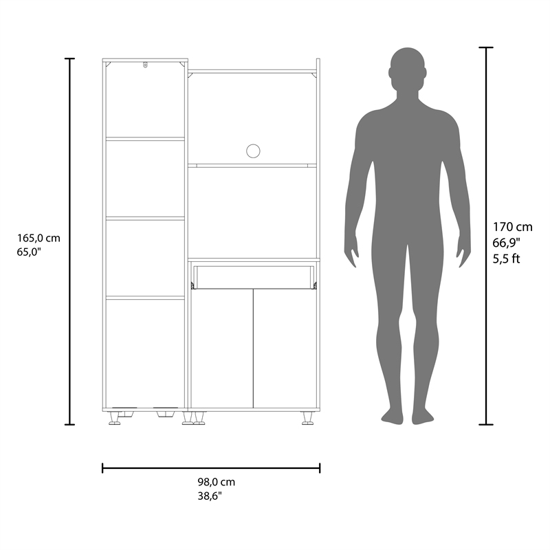 Pemberly Row Tall Pet Supply Storage Pantry Cabinet in White