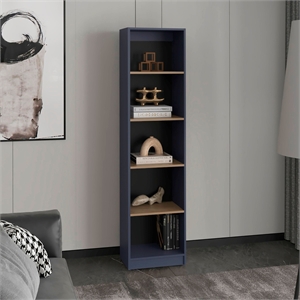 Pemberly Row XS 5 Tier Slim Bookcase 71in Tall in Multi-Color