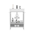 Pemberly Row Floor Bathroom Vanity with Drawers and Shelves in White
