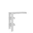 Pemberly Row Kitchen Counter Table with Storage Shelf in White