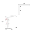 Pemberly Row Kitchen Counter Table with Storage Shelf in White