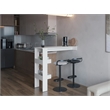 Pemberly Row Kitchen Counter Table with Storage Shelf in White
