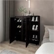 Pemberly Row 3 Tier Shoe Rack with Side Storage Tiers in Black