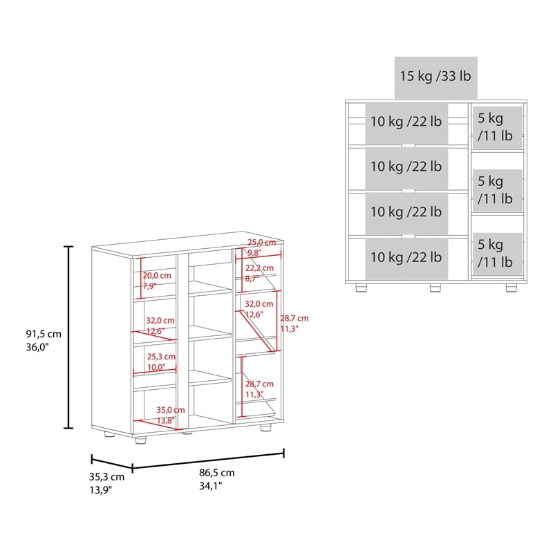 Pemberly Row 3 Tier Shoe Rack with Side Storage Tiers in Black