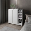 Pemberly Row 3 Tier Shoe Rack with Side Storage Tiers in White