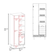 Pemberly Row 71in Bathroom and Laundry Cabinet with Hamper in White