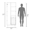 Pemberly Row 71in Bathroom and Laundry Cabinet with Hamper in White