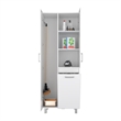 Pemberly Row 71in Bathroom and Laundry Cabinet with Hamper in White