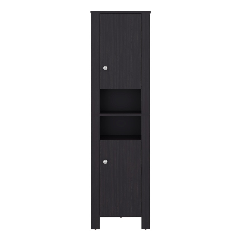 Pemberly Row Tall Bathroom Storage Cabinet 63.83in High in Black