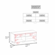 Pemberly Row Minimalist TV Stand with Shelves 44.5in Wide in Multi-Color