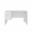 Pemberly Row Office Desk with Drawer and Shelves 47.4in in White