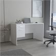 Pemberly Row Office Desk with Drawer and Shelves 47.4in in White