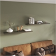 Pemberly Row 47in Modern Floating Wall Shelves Set of 2 in Olive