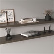 Pemberly Row 47in Modern Floating Wall Shelves Set of 2 in Olive