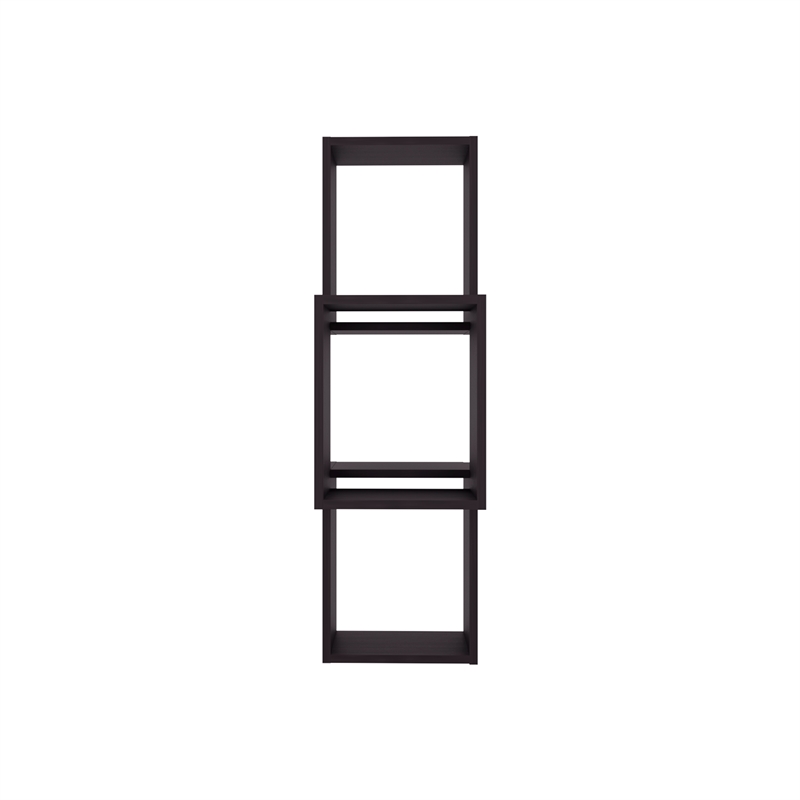 Pemberly Row 6 Cube Wall Mounted Floating Storage Shelf in Black