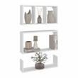 Pemberly Row Modern Floating Wall Display Shelves Set of 3 in White