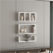 Pemberly Row Modern Floating Wall Display Shelves Set of 3 in White