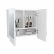 Pemberly Row Bathroom Mirror Medicine Cabinet with Storage in White