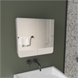 Pemberly Row Bathroom Mirror Medicine Cabinet with Storage in White