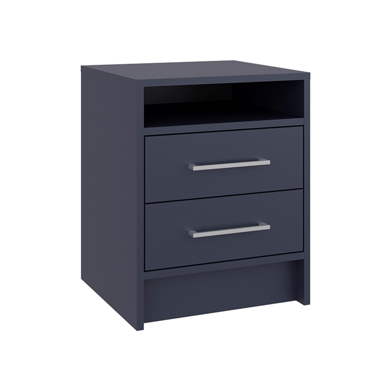 Pemberly Row Bedroom Nightstand with 2 Drawers 19.9in High in Blue