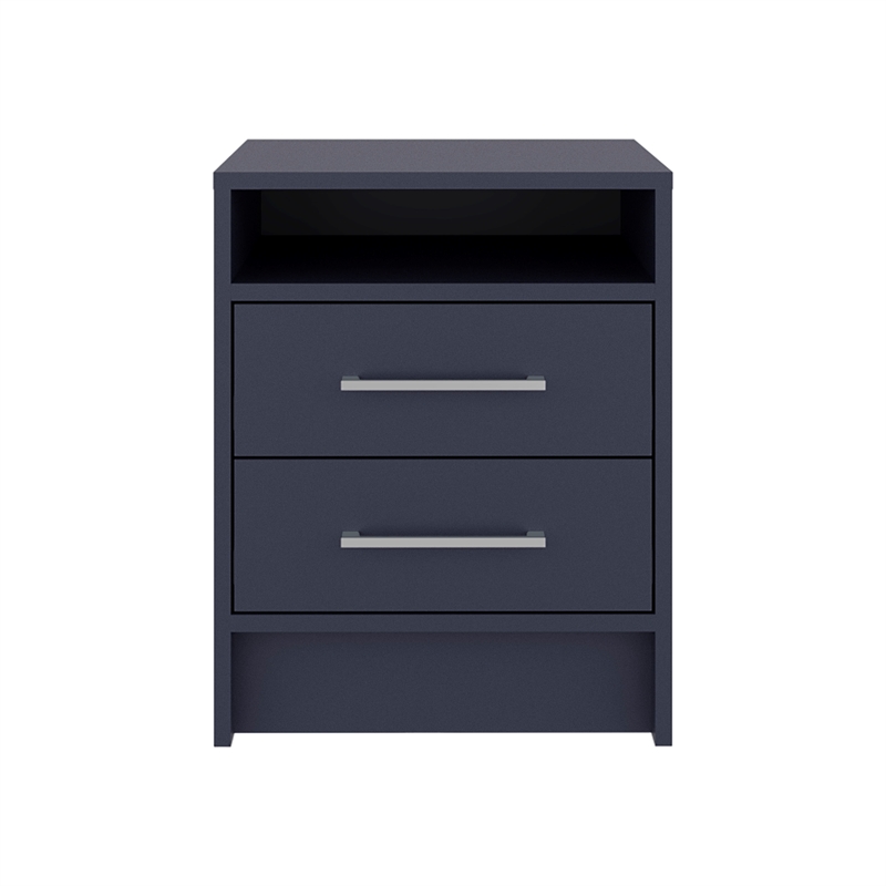 Pemberly Row Bedroom Nightstand with 2 Drawers 19.9in High in Blue