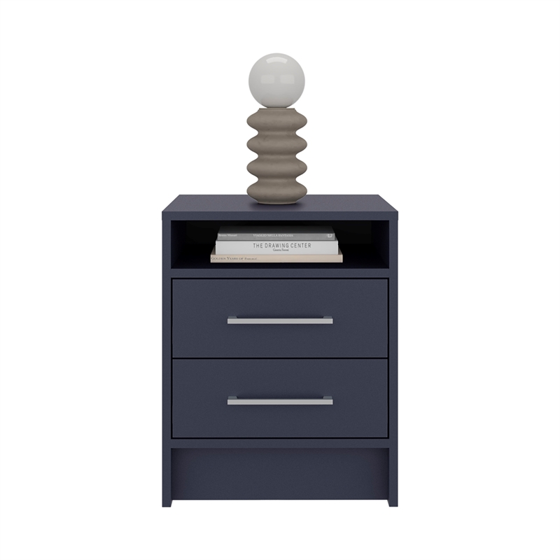 Pemberly Row Bedroom Nightstand with 2 Drawers 19.9in High in Blue