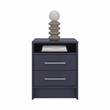 Pemberly Row Bedroom Nightstand with 2 Drawers 19.9in High in Blue