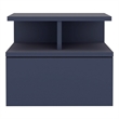 Pemberly Row Floating Nightstand with Drawer and Shelves in Blue