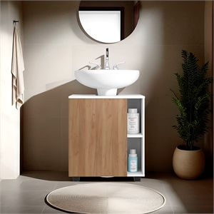 Pemberly Row Under Sink Storage Cabinet with Side Shelves in Multi-Color