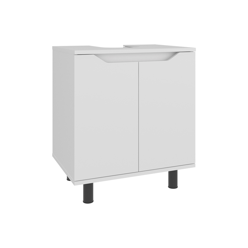 Pemberly Row Under Sink Cabinet with Doors and Shelf in White
