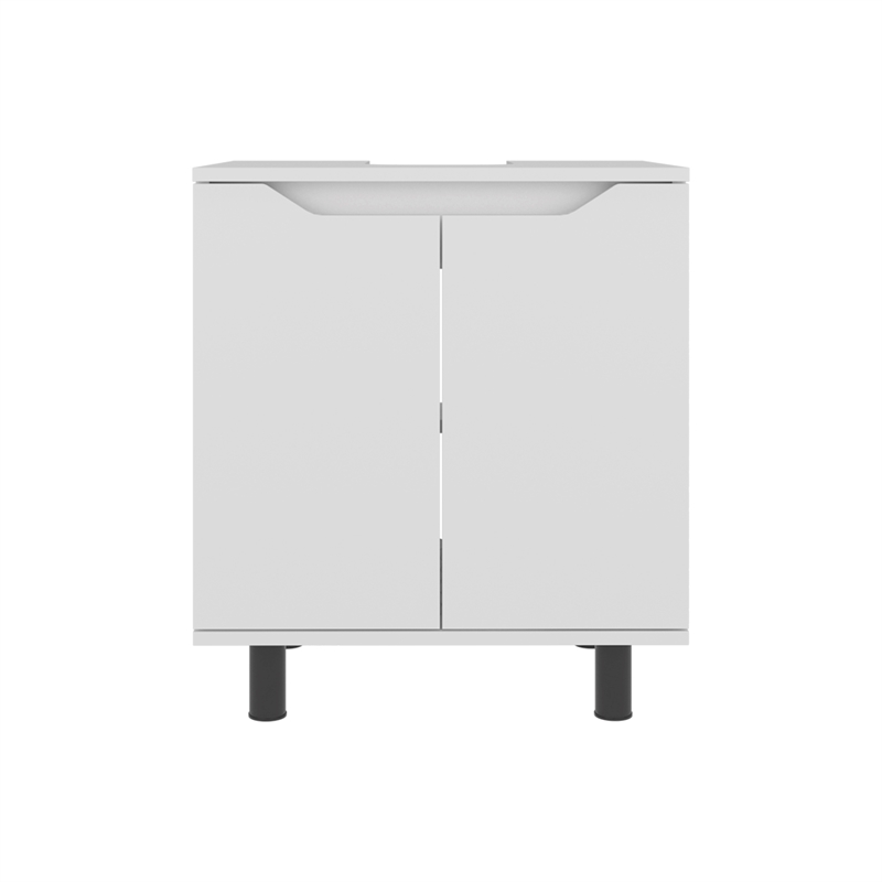 Pemberly Row Under Sink Cabinet with Doors and Shelf in White
