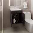 Pemberly Row Modern Compact Bathroom Vanity with Drawers in Black