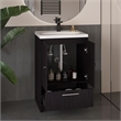 Pemberly Row 60in Wide Bathroom Vanity with Two Doors in Black