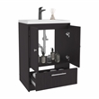 Pemberly Row 60in Wide Bathroom Vanity with Two Doors in Black