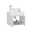 Pemberly Row Vessel Sink Bathroom Vanity with Drawers in White