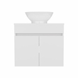 Pemberly Row Vessel Sink Bathroom Vanity with Drawers in White