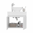 Pemberly Row Vessel Sink Bathroom Vanity with Drawers in White