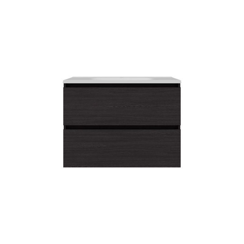 Pemberly Row Modern Bathroom Storage Cabinet with Shelves in Black