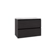 Pemberly Row Modern Bathroom Storage Cabinet with Shelves in Black