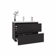 Pemberly Row Modern Bathroom Storage Cabinet with Shelves in Black