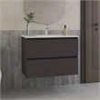 Pemberly Row Modern Bathroom Storage Cabinet with Shelves in Black