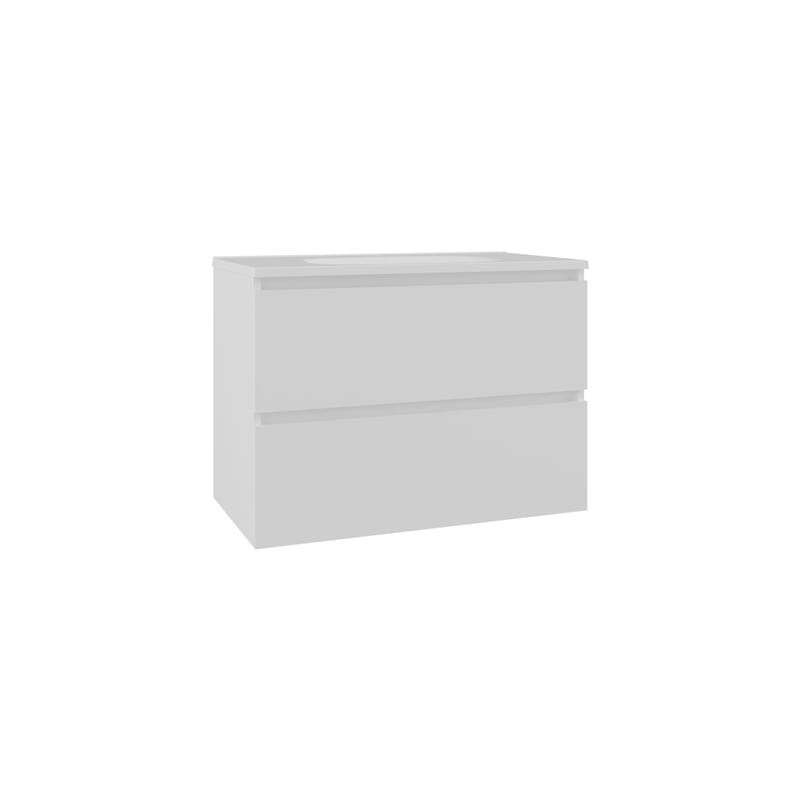 Pemberly Row Modern Bathroom Storage Cabinet with Shelves in White