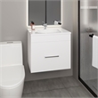 Pemberly Row One Door Bathroom Vanity with 2 Drawers in White