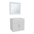 Pemberly Row Bathroom Wall Mirror Cabinet with Shelves in White