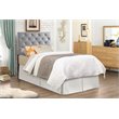 Pemberly Row Upholstered Twin Headboard with Faux Leather in Light Gray