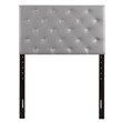Pemberly Row Upholstered Twin Headboard with Faux Leather in Light Gray